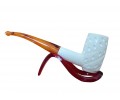 Ivory Mosaic Column Textured Handmade Block Meerschaum Pipe Ivory Mosaic Column Textured Handmade Block Meerschaum Pipe