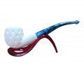 Azure Mosaic Horizon Handmade Block Meerschaum Pipe