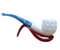 Azure Mosaic Horizon Handmade Block Meerschaum Pipe