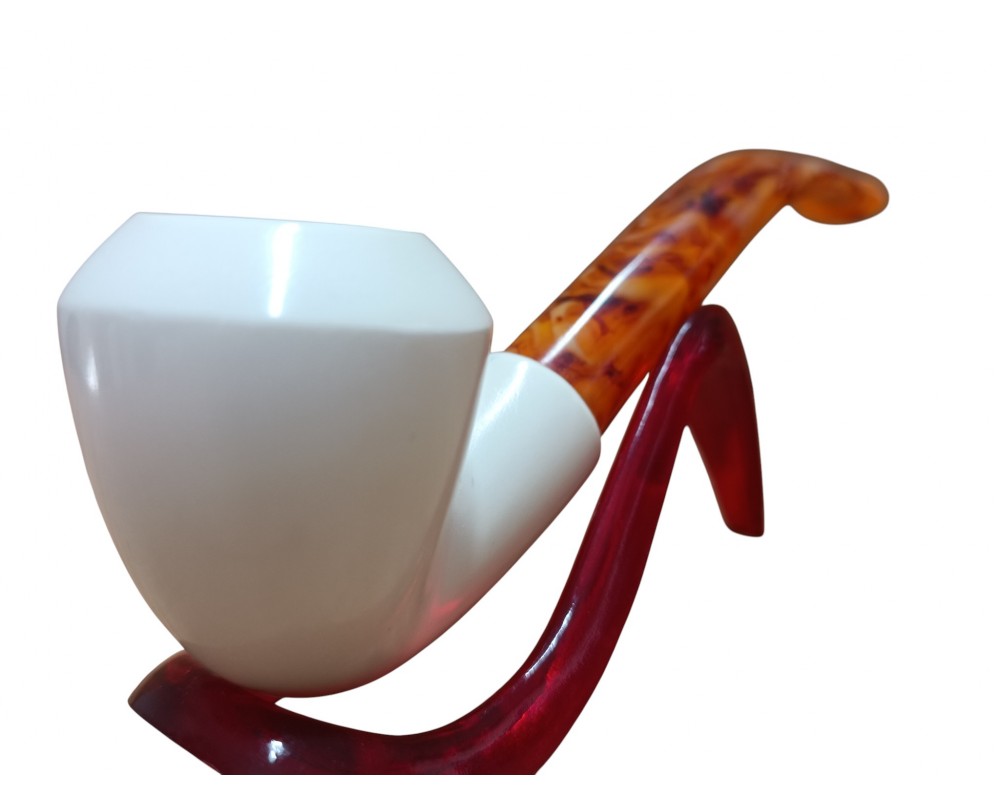 Ivory Facet Authority Handmade Block Meerschaum Pipe Ivory Facet Authority Handmade Block Meerschaum Pipe