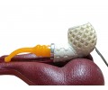Ivory Weave Carved 925k silvery Handmade Block Meerschaum Pipe Ivory Weave Carved 925k silvery Handmade Block Meerschaum Pipe