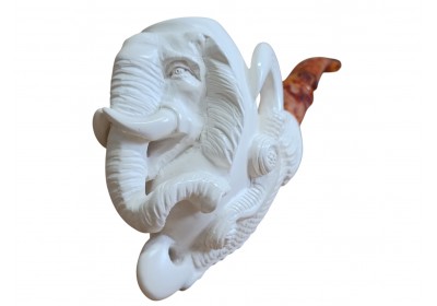 Majestic Elephant Hand-Carved Meerschaum Pipe