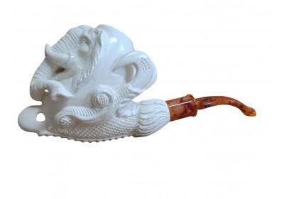 Majestic Elephant Hand-Carved Meerschaum Pipe