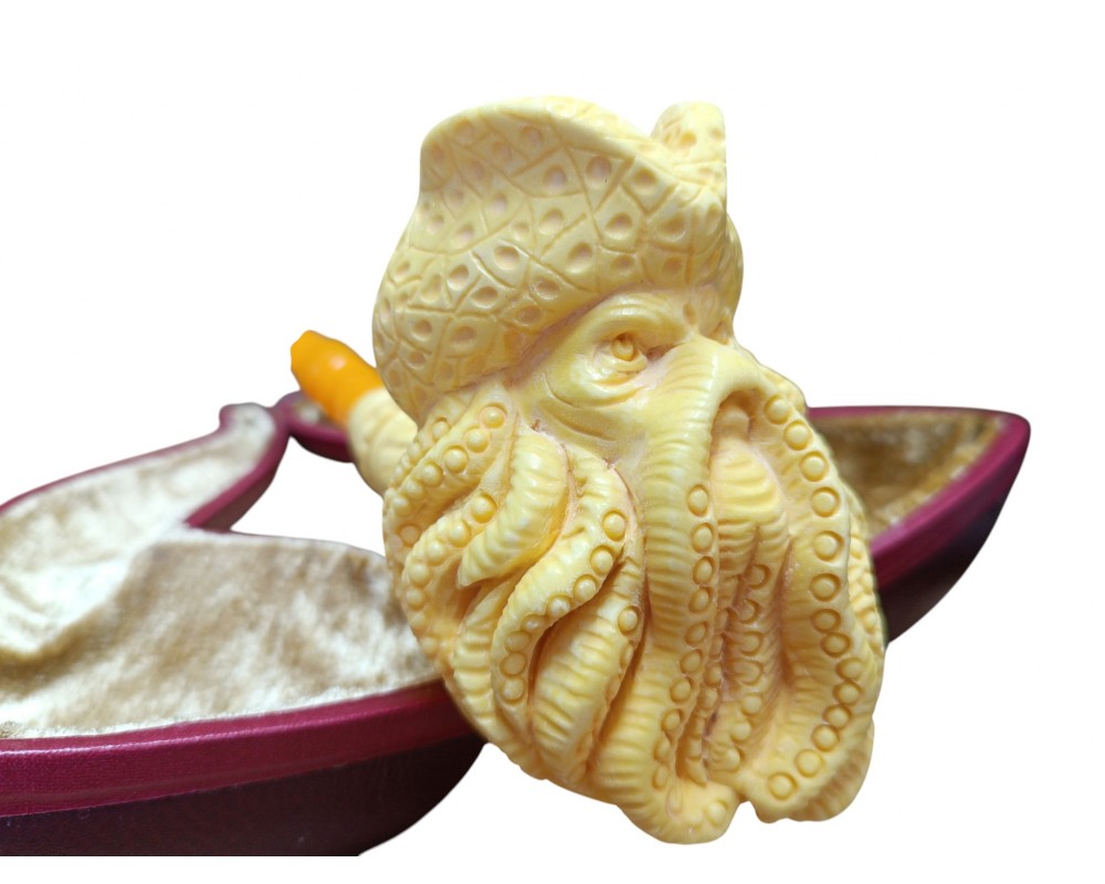 Block Meerschaum Mythic Kraken Head Pipe Block Meerschaum Mythic Kraken Head Pipe