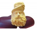 Block Meerschaum Sea Captain Carved Bust Pipe Block Meerschaum Sea Captain Carved Bust Pipe