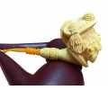 Block Meerschaum Sea Captain Carved Bust Pipe Block Meerschaum Sea Captain Carved Bust Pipe