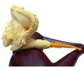 Block Meerschaum Sea Captain Carved Bust Pipe Block Meerschaum Sea Captain Carved Bust Pipe