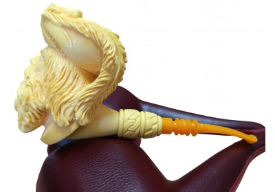 Block Meerschaum Sea Captain Carved Bust Pipe