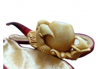 Block Meerschaum Eagle Claw Holding Bowl Pipe