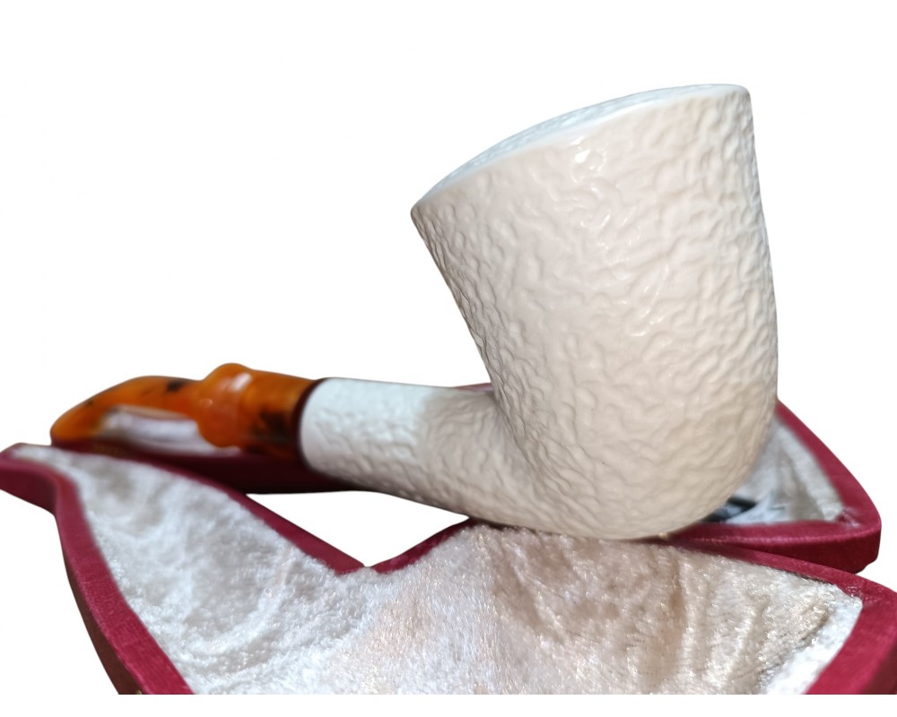 Block Meerschaum Rustic Bent Billiard Pipe Block Meerschaum Rustic Bent Billiard Pipe