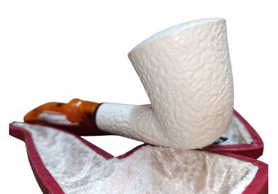 Block Meerschaum Rustic Bent Billiard Pipe
