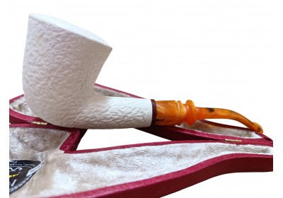 Block Meerschaum Rustic Bent Billiard Pipe