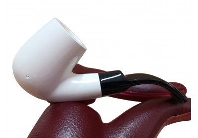 Block Meerschaum Smooth Bent Billiard Pipe