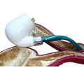 Block Meerschaum White Smooth Turquoise Pipe Block Meerschaum White Smooth Turquoise Pipe