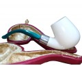 Block Meerschaum White Smooth Turquoise Pipe Block Meerschaum White Smooth Turquoise Pipe