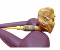 Block Meerschaum head of a bearded man pipe Block Meerschaum head of a bearded man pipe