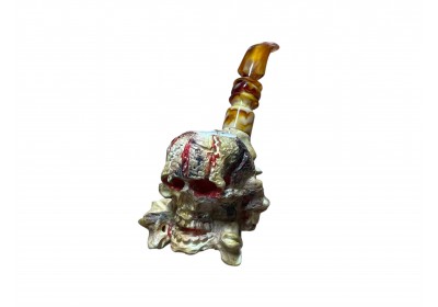 Block Meerschaum Blood Skull Pipe