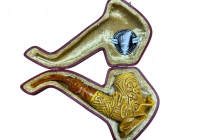 Block Meerschaum Ancient Scroll Pipe