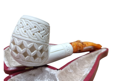 Block Meerschaum Woven Pipe