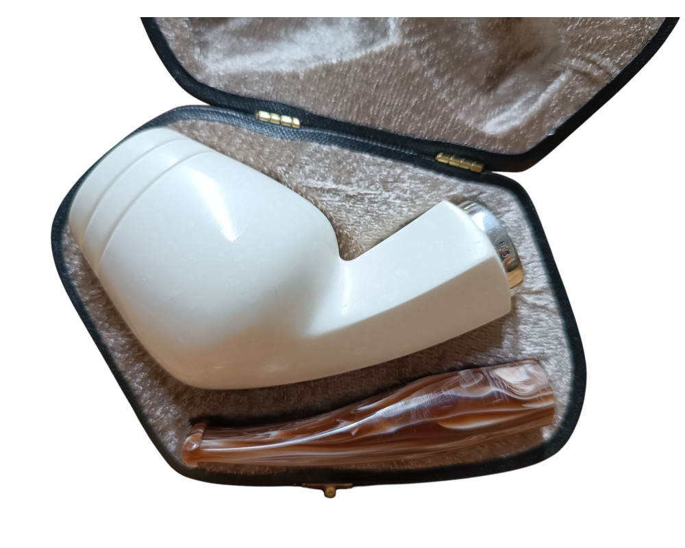 Block Meerschaum 925k Silvery The Geometric Grace Pipe Block Meerschaum 925k Silvery The Geometric Grace Pipe
