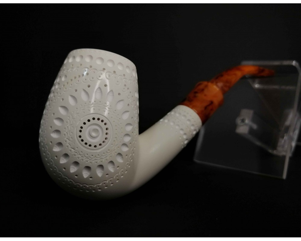 Full Bent Block Meerschaum Pipe +9 mm Filter