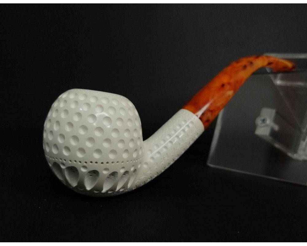 Block Meerschaum Golf Ball Pipe