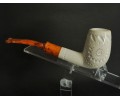Block Meerschaum Billiard Pipe +9 mm Filter