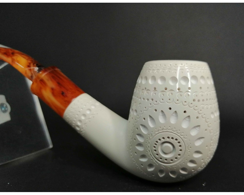 Block Meerschaum Billiard Pipe +9 mm Filter