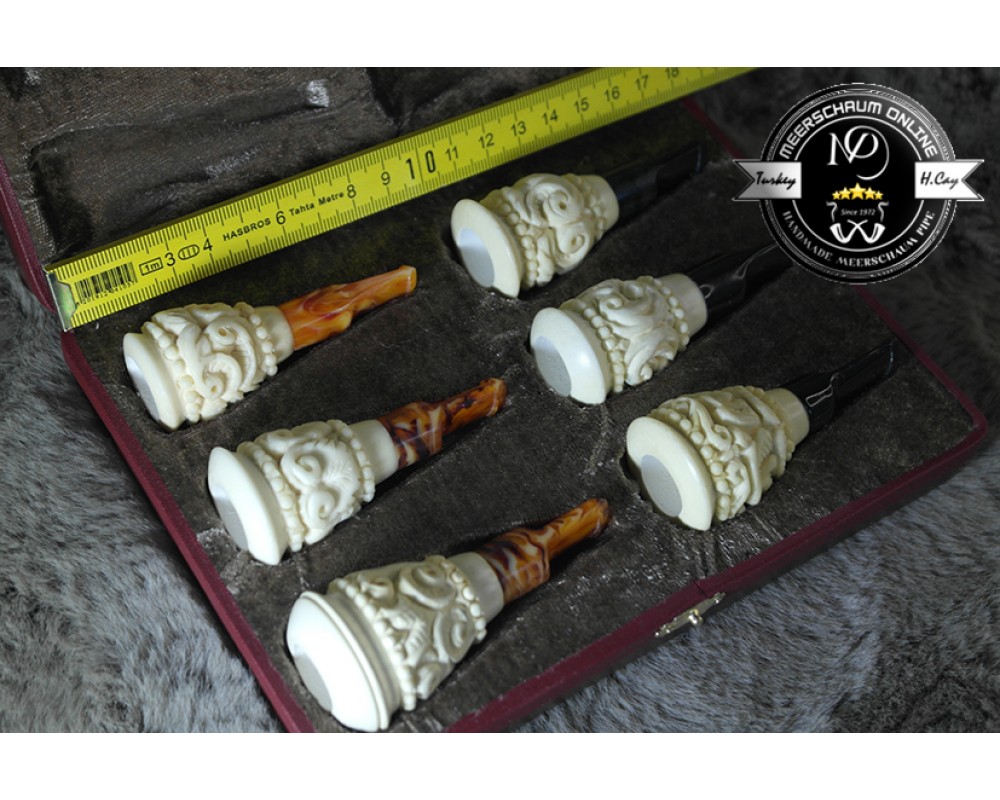 Block Meerschaum Cigar Holders Set