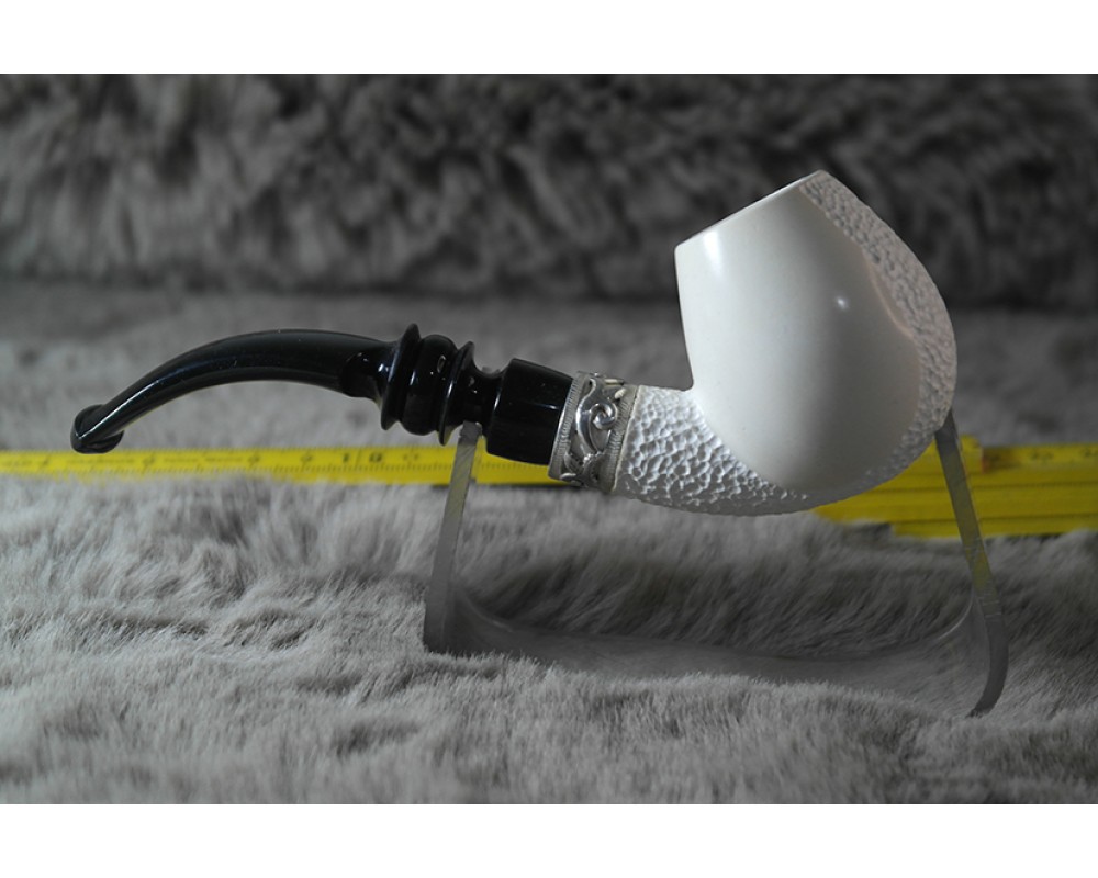 Block Meerschaum Silvery Semi Rustic Pipe