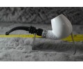Block Meerschaum Silvery Semi Rustic Pipe