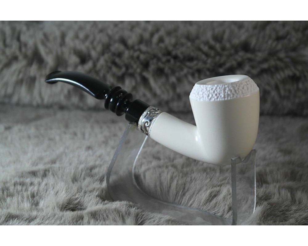 Block Meerschaum Silvery Bulldog Pipe