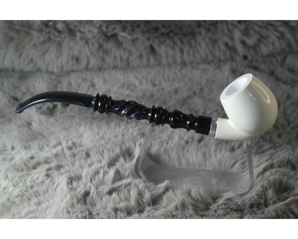 Block Meerschaum Silvery Churcwarden Pipe