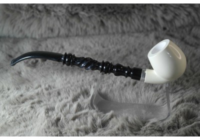 Block Meerschaum Silvery Churcwarden Pipe