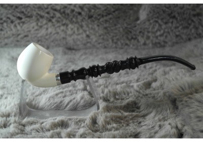Block Meerschaum Silvery Churcwarden Pipe