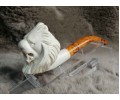 Block Meerschaum Lion Pipe