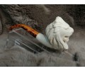Block Meerschaum Lion Pipe