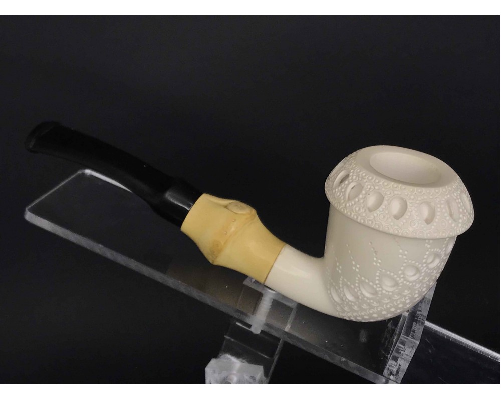 Block Meerschaum Calabash Pipe & Bamboo