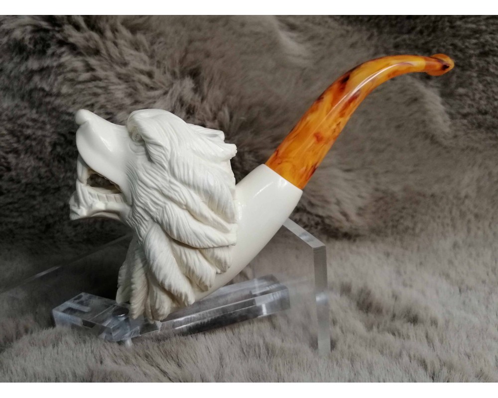 Block Meerschaum Wolf Pipe