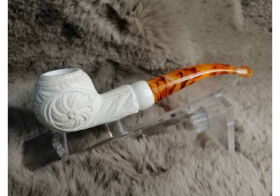 Block Meerschaum Hard Details Apple Pipe