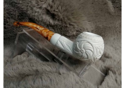 Block Meerschaum Hard Details Apple Pipe