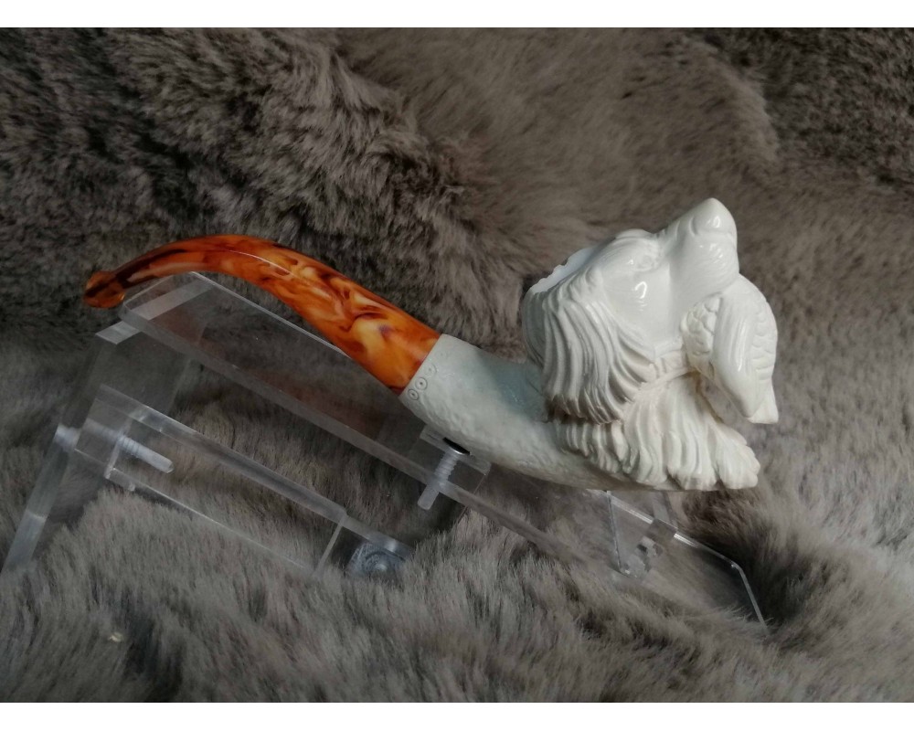 Block Meerschaum Hunter Dog Pipe