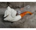 Block Meerschaum Hunter Dog Pipe