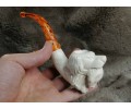 Block Meerschaum Hunter Dog Pipe