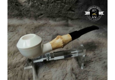 Block  Meerschaum Bulldog Bamboo Pipe