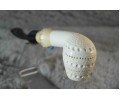 Block Meerschaum Pipe Bamboo with Turquoise stone