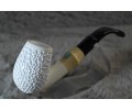 Block Meerschaum Rustic Pipe with Turquoise Iran Stone