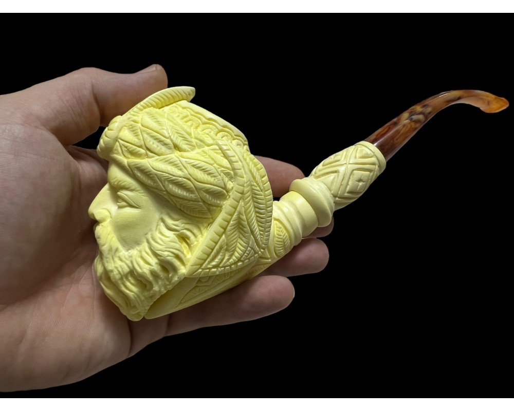 Block Meerschaum Hard Detail Sultan Pipe Big Size Master Carver Hilmi Çay