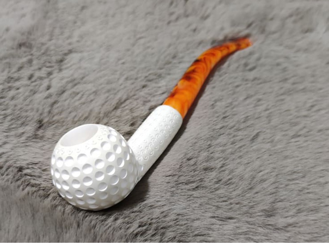 Block Meerschaum Golf Ball Pipe