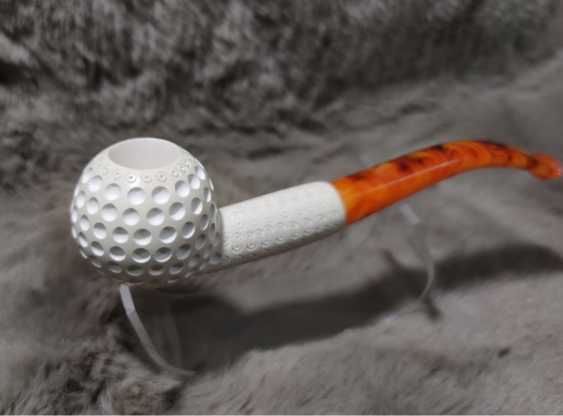 Block Meerschaum Golf Ball Pipe